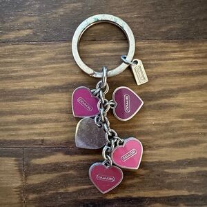 Coach Heart Keychain with Purple Accents
